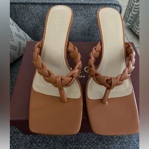 Women TORGEIS Ginger Braided Open Toe Heels Black 9 New in box